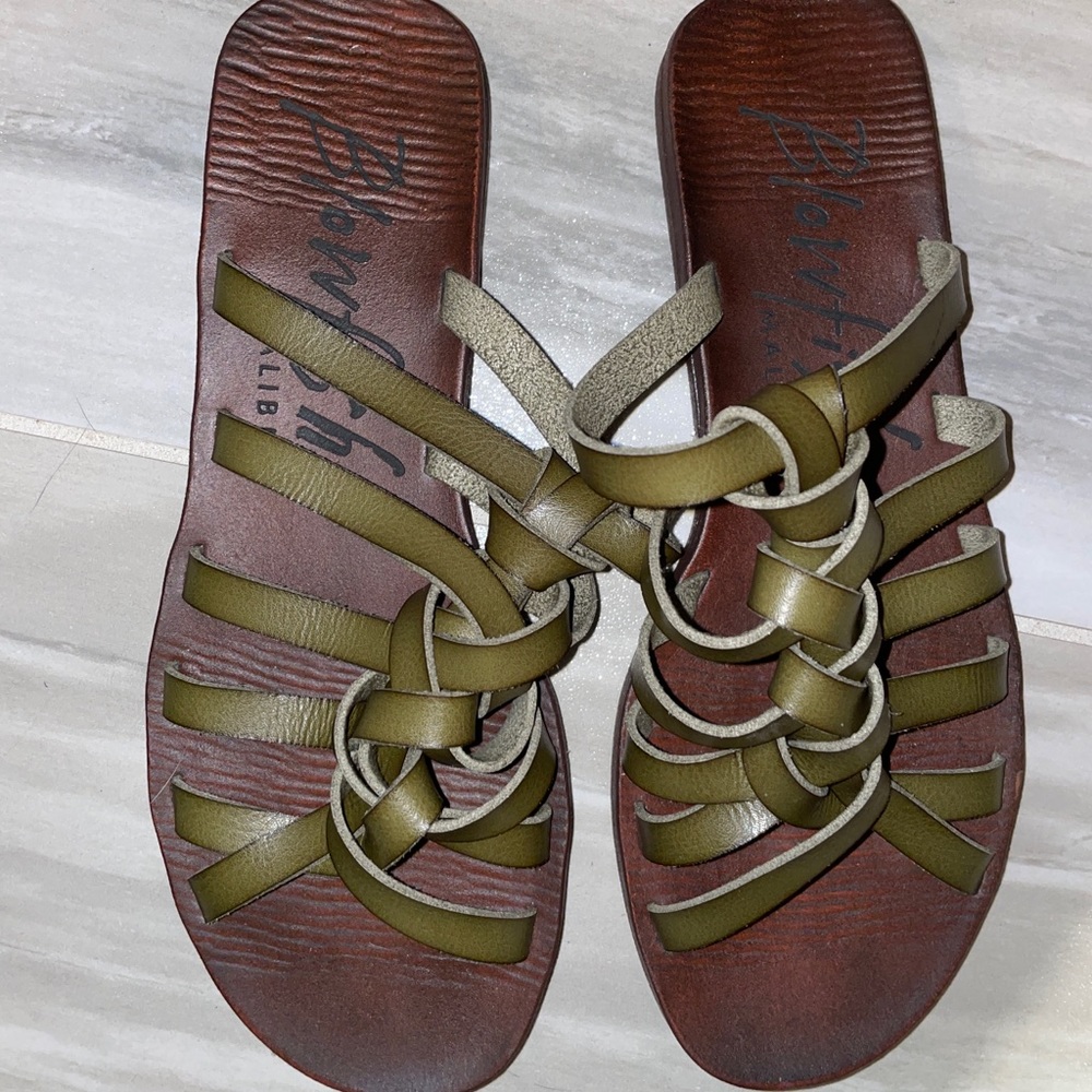 Blowfish brown and green sandals